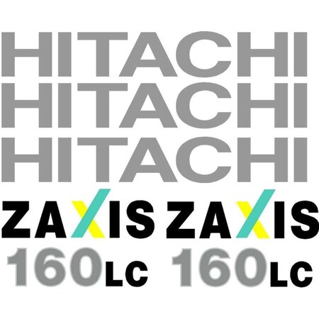 Aftermarket New Hitachi Zaxis 160LC Excavator Decal Set HTZX160-2DECALSET